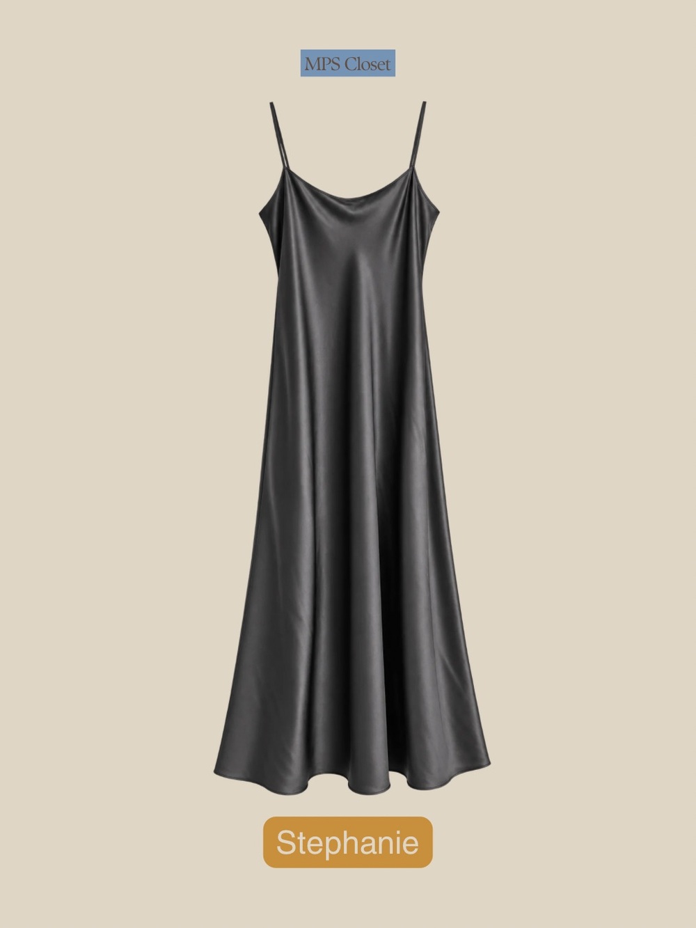Vince Black Satin Silk Slip Midi Dress